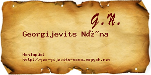 Georgijevits Nóna névjegykártya